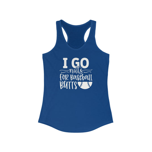 I Go Nuts Baseball Women's Racerback Tank