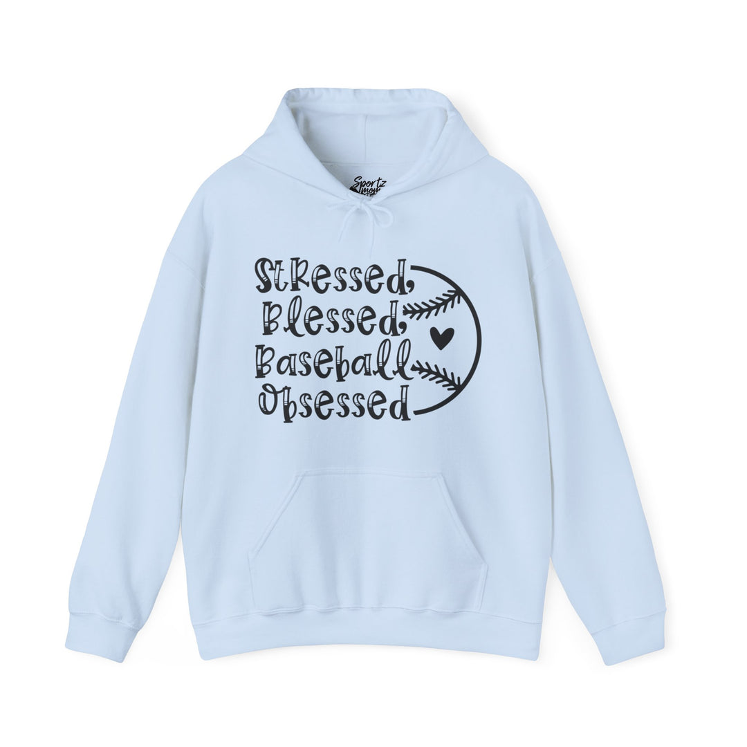 Stressed Blessed Baseball Obsessed Adult Unisex Hooded Sweatshirt