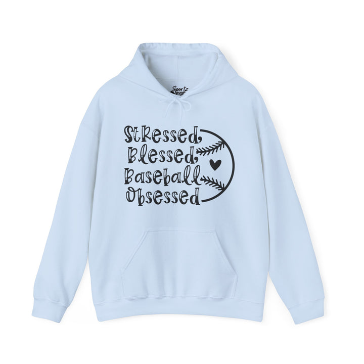 Stressed Blessed Baseball Obsessed Adult Unisex Hooded Sweatshirt