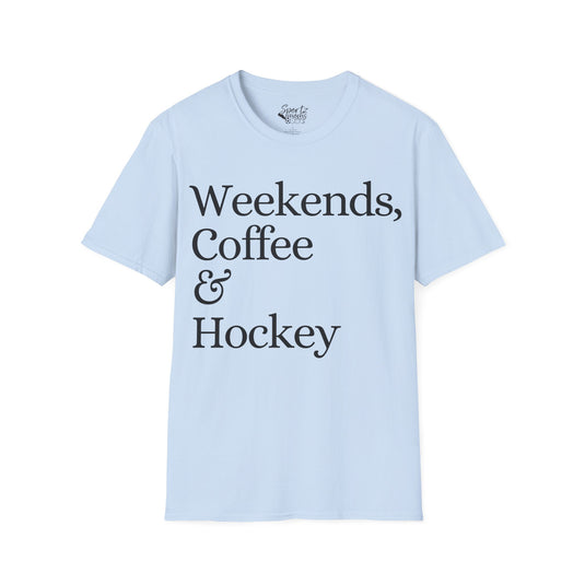 Weekends Coffee & Hockey Adult Unisex Basic T-Shirt