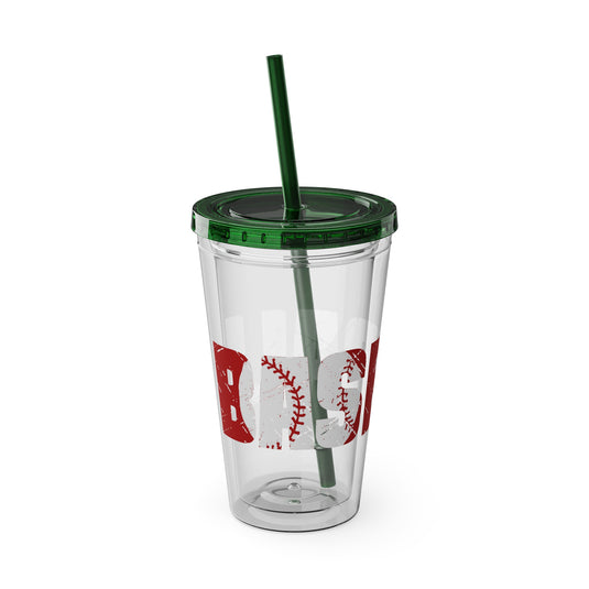 Baseball 16 oz Sunsplash Tumbler with Straw