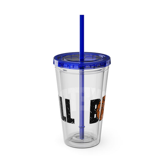 Basketball 16 oz Sunsplash Tumbler with Straw