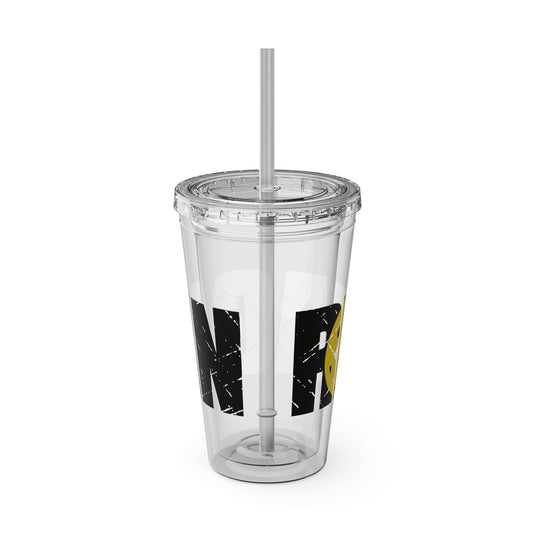 Pickleball 16 oz Sunsplash Tumbler with Straw w/Custom Name