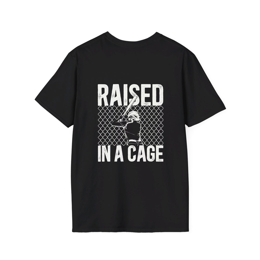 Raised in a Cage Softball Unisex Adult T-Shirt
