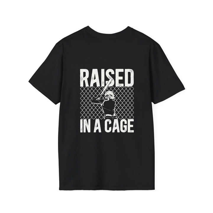 Raised in a Cage Softball Unisex Adult T-Shirt