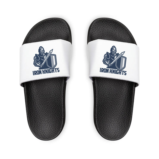 Iron Knights Women's Slide Sandals - Knight Design w/White Background