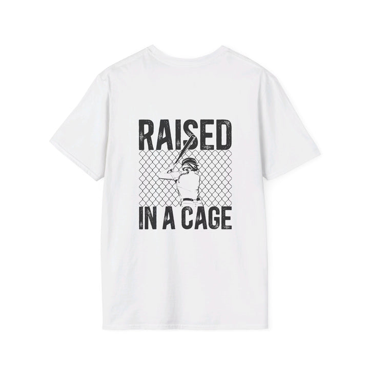 Raised in a Cage Softball Unisex Adult T-Shirt