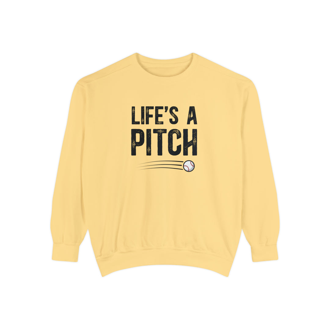 Life's a Pitch Baseball Adult Unisex Premium Crewneck Sweatshirt