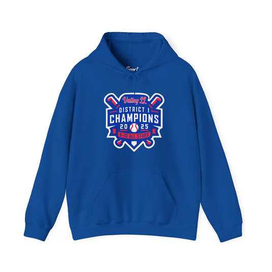 Valley Little League Baseball Unisex Adult Basic Hooded Sweatshirt - District Champions