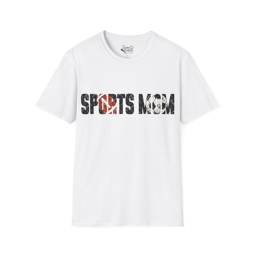 Sports Mom w/Football & Soccer Ball Adult Unisex T-Shirt