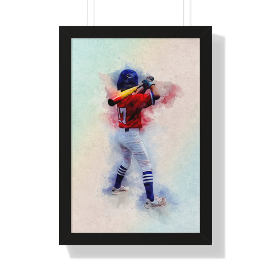 Custom Athlete Framed Art - Watercolor Effect