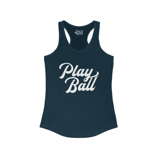 Play Ball Baseball Adult Women's Racerback Tank