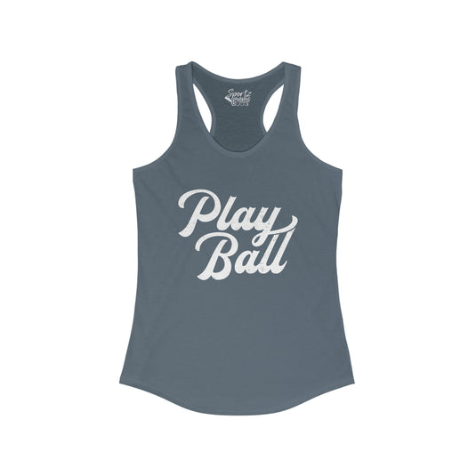 Play Ball Baseball Adult Women's Racerback Tank