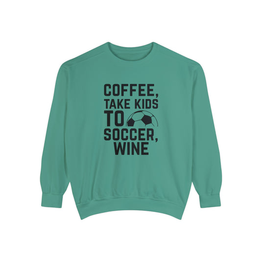 Coffee Take Kids to Soccer Wine Adult Unisex Premium Crewneck Sweatshirt