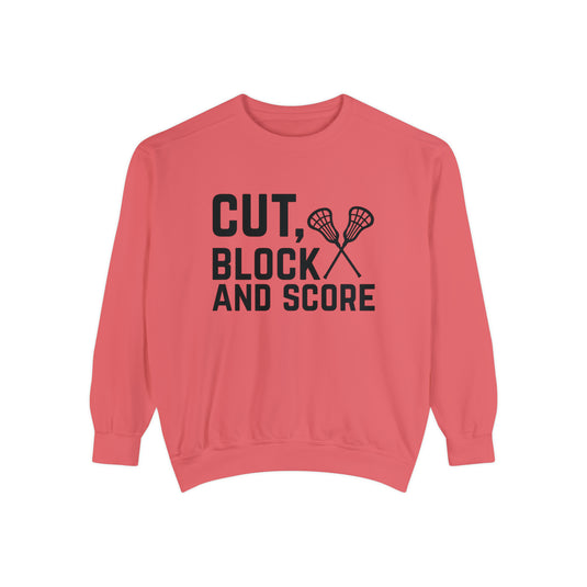 Cut Block and Score Lacrosse Adult Unisex Premium Crewneck Sweatshirt