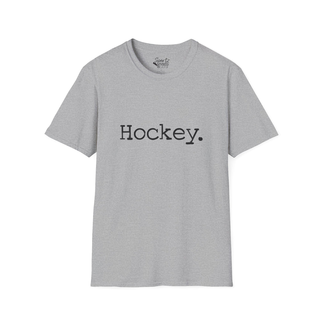 Typewriter Design Hockey Adult Unisex T-Shirt