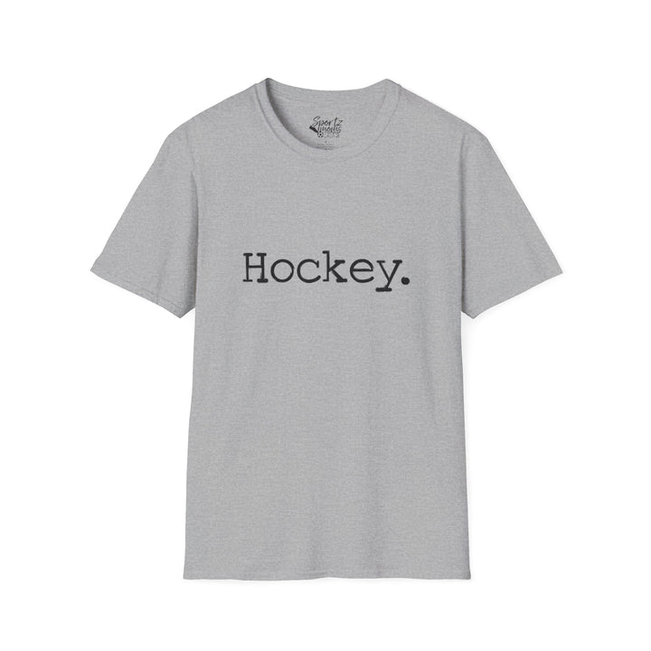 Typewriter Design Hockey Adult Unisex T-Shirt