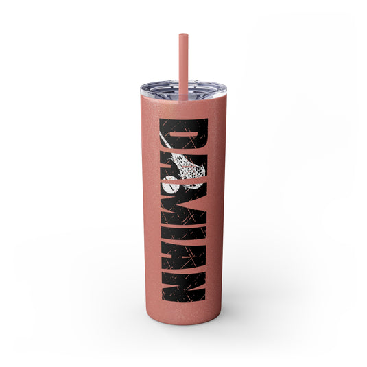 Lacrosse 20oz Skinny Tumbler with Straw w/Custom Name