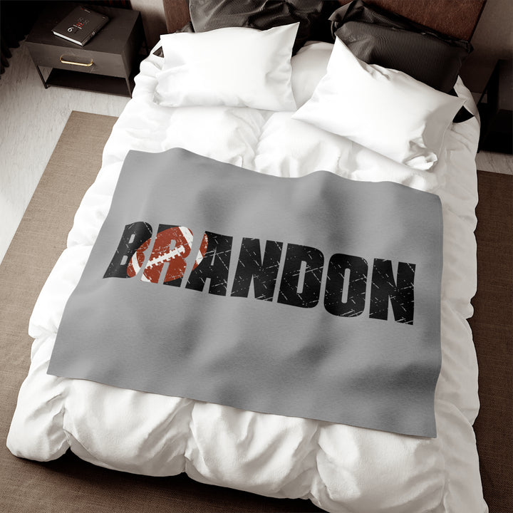 Football Sweatshirt Blanket w/Custom Name