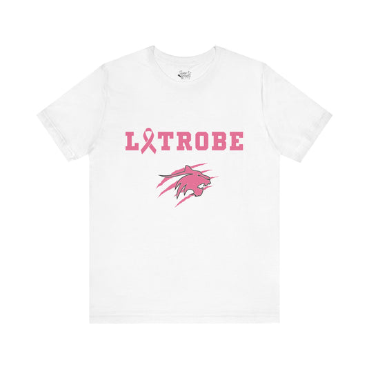 Latrobe Boys Soccer Unisex Adult Basic T-Shirt - Breast Cancer Design