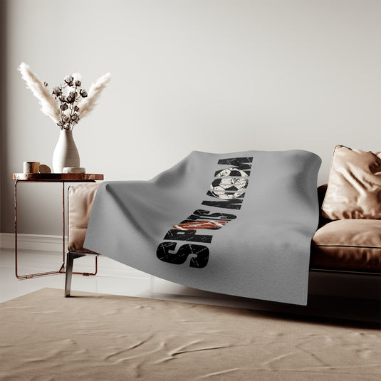 Sports Mom w/Football & Soccer Ball Sweatshirt Blanket