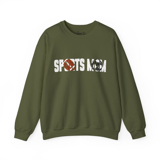 Sports Mom w/Football & Soccer Ball Adult Unisex Basic Crewneck Sweatshirt