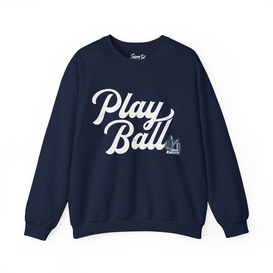 Iron Knights Basic Adult Unisex Crewneck Sweatshirt - Play Ball Design w/Knight Logo