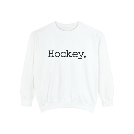 Typewriter Design Hockey Adult Unisex Premium Crewneck Sweatshirt