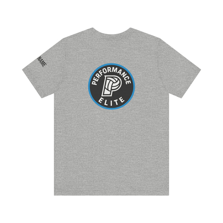 Performance Elite Unisex Adult Mid-Level T-Shirt w/Front & Back Logo & Custom Name on Sleeve