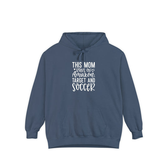 This Mom Runs on Amazon Soccer Adult Unisex Premium Hooded Sweatshirt