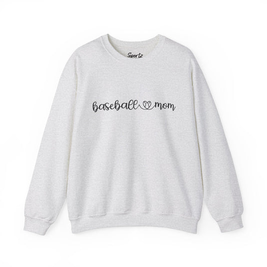 Baseball Mom with Heart Adult Unisex Basic Crewneck Sweatshirt