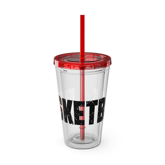 Basketball 16 oz Sunsplash Tumbler with Straw