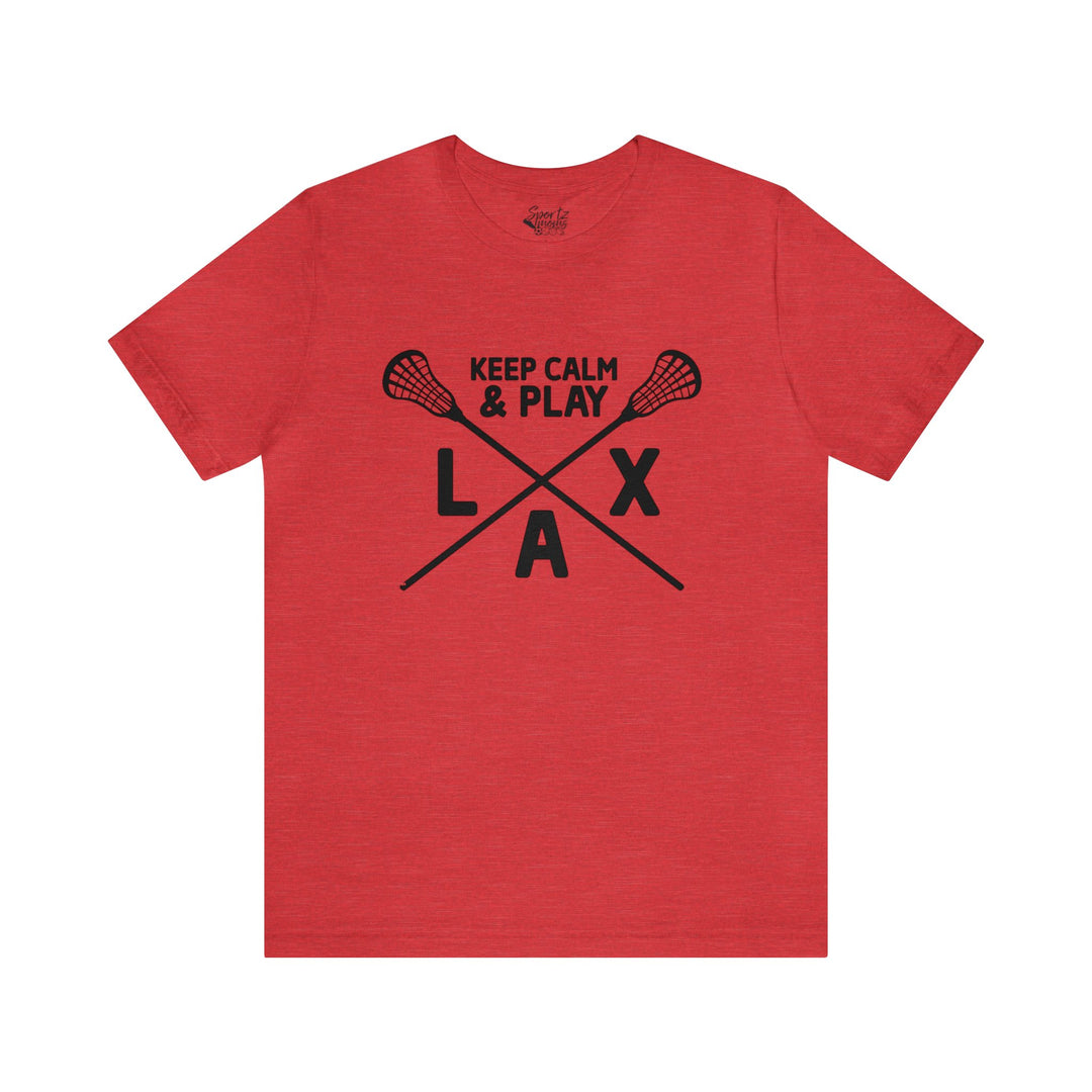 Keep Calm Lacrosse Adult Unisex Mid-Level T-Shirt