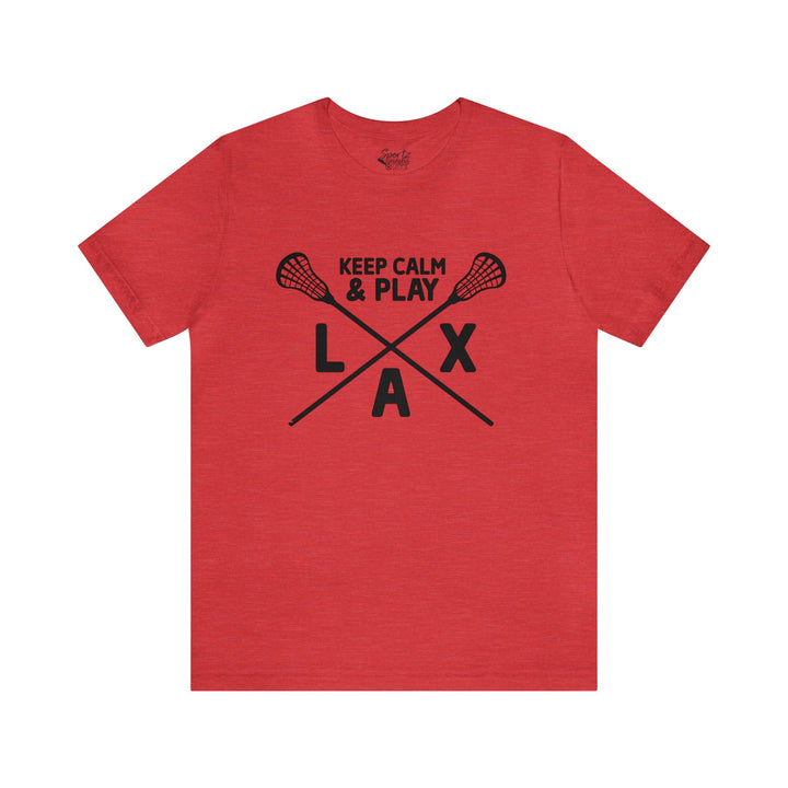 Keep Calm Lacrosse Adult Unisex Mid-Level T-Shirt