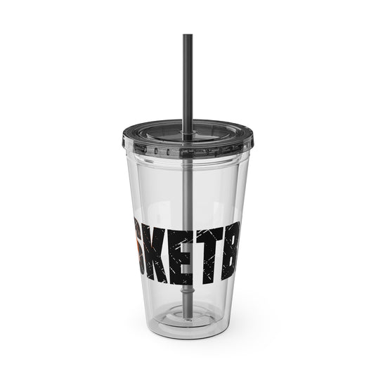 Basketball 16 oz Sunsplash Tumbler with Straw