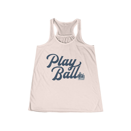 Iron Knights Women's Flowy Racerback Tank - Play Ball Design w/Knight Logo