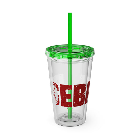 Baseball 16 oz Sunsplash Tumbler with Straw