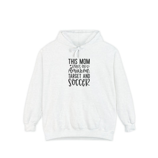 This Mom Runs on Amazon Soccer Adult Unisex Premium Hooded Sweatshirt