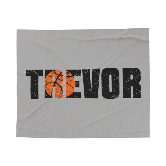 Basketball Plush Blanket w/Custom Name