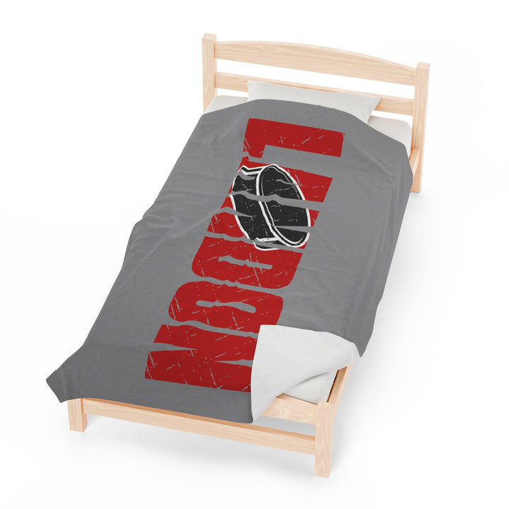 Hockey Plush Blanket w/Custom Name