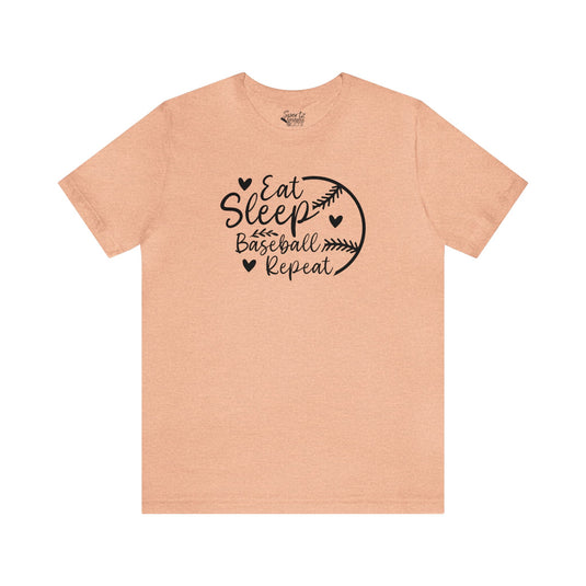 Eat Sleep Baseball Repeat Adult Unisex Mid-Level T-Shirt