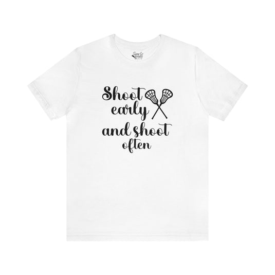 Shoot Early Lacrosse Adult Unisex Mid-Level T-Shirt