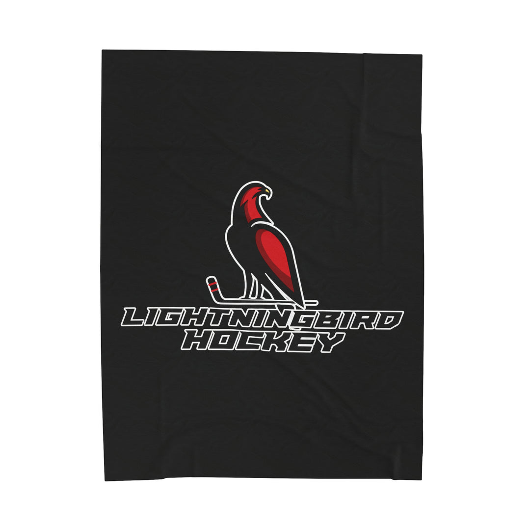 Wheeling Lightningbirds Velveteen Plush Blanket - Hockey Design