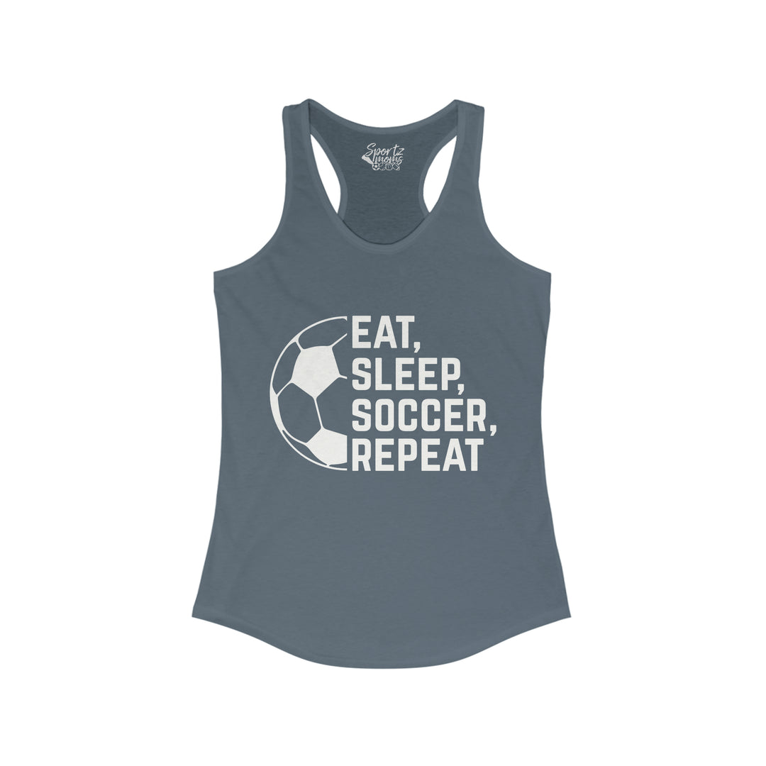 Eat Sleep Soccer Repeat Adult Women's Racerback Tank