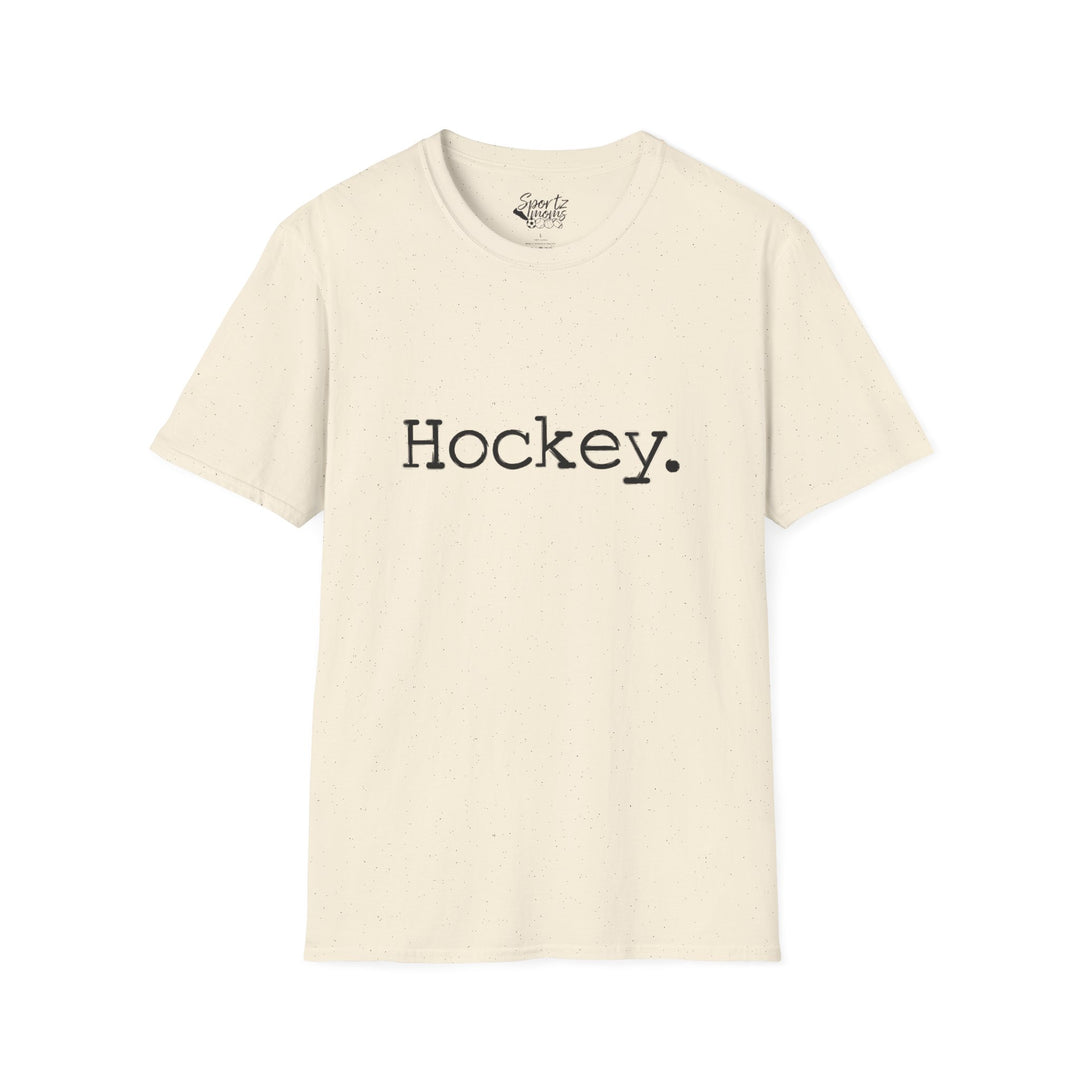 Typewriter Design Hockey Adult Unisex T-Shirt