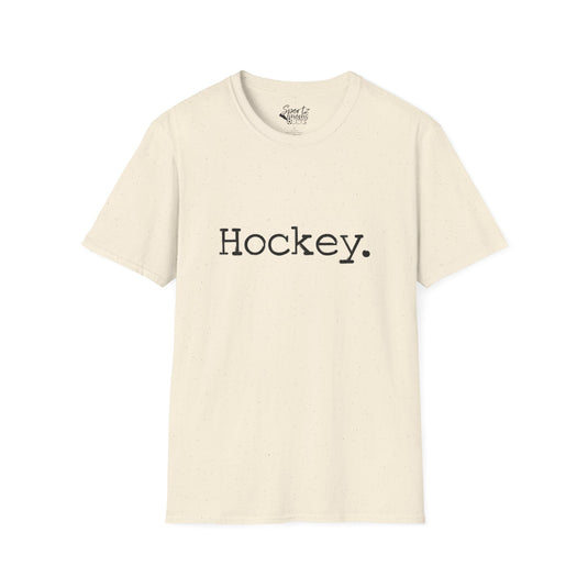 Typewriter Design Hockey Adult Unisex Basic T-Shirt