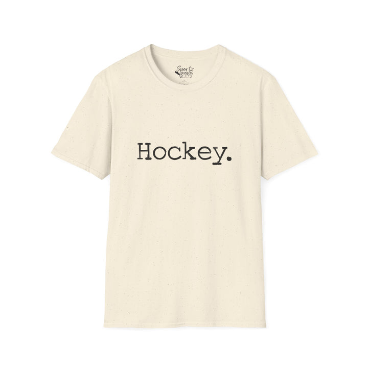 Typewriter Design Hockey Adult Unisex T-Shirt
