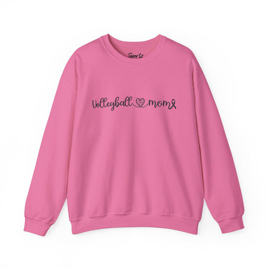 Cancer Collection Pick Your Sport Mom Ribbon & Heart Adult Unisex Basic Crewneck Sweatshirt