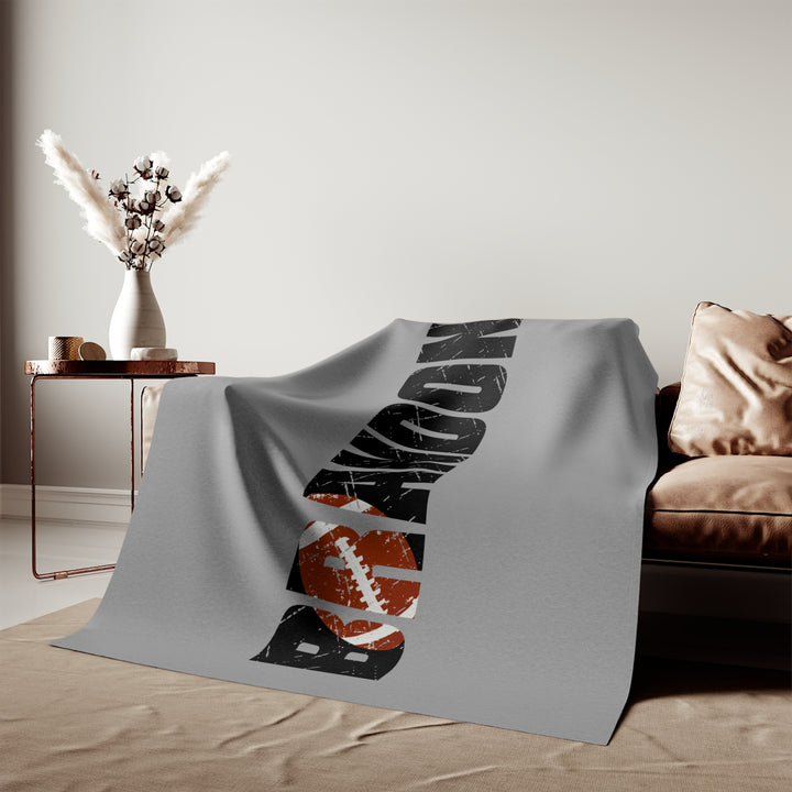 Football Sweatshirt Blanket w/Custom Name