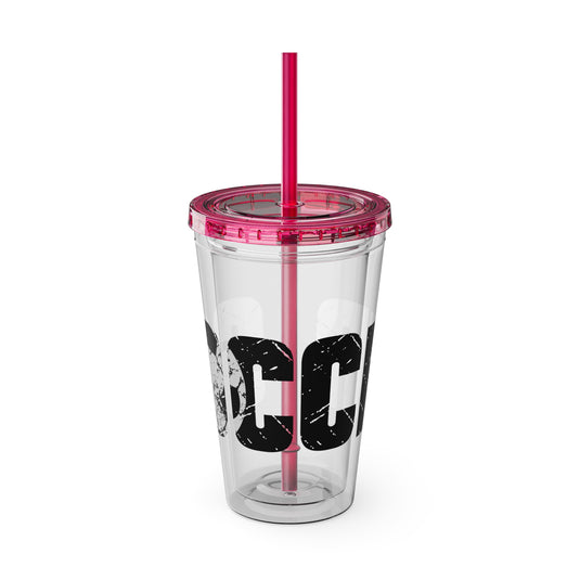 Soccer 16 oz Sunsplash Tumbler with Straw